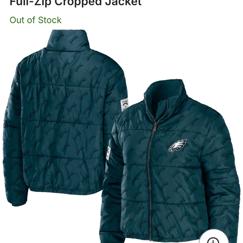 Philadelphia Eagles NFL Teal Puffer Jacket - Picture 2 of 7